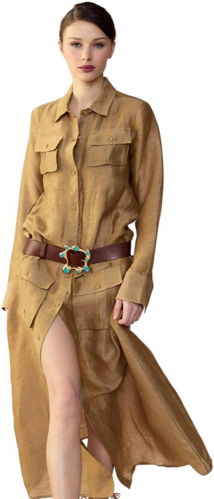 Silk Linen Shirt Dress